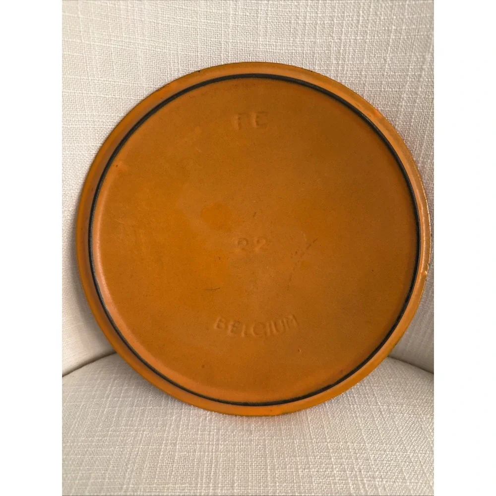 Descoware Cast Iron LID 22 FE Orange Flame‎ Belgium Vintage Cookware LID ONLY